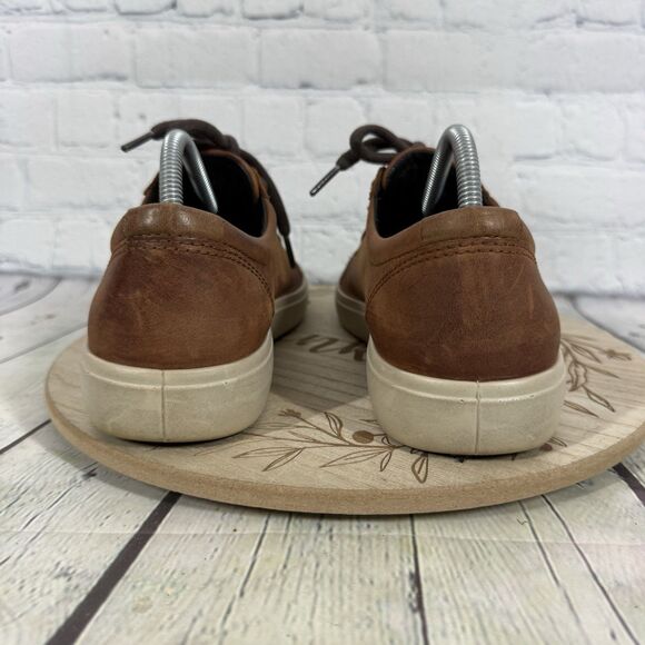 ECCO Soft 7 Mens US 8-8.5 EU 42 Brown Leather Sneakers Casual Comfort Shoes main image 8